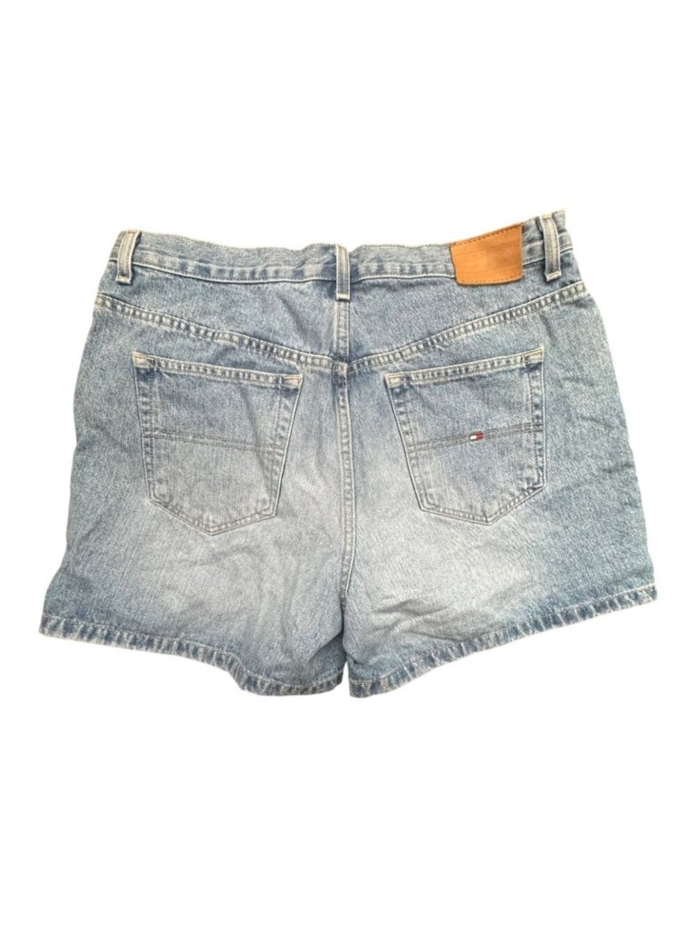 Vintage Tommy Hilfiger Womens High-Waisted Denim Shorts Size 14 Light Wash 100 C - Picture 2 of 5